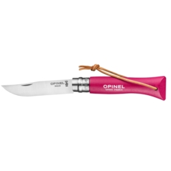 Opinel Nóż Colorama 06 Strawberry rzemień