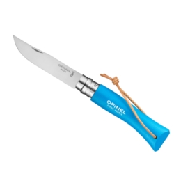 Opinel Nóż Colorama 07 Cyan Blue rzemień