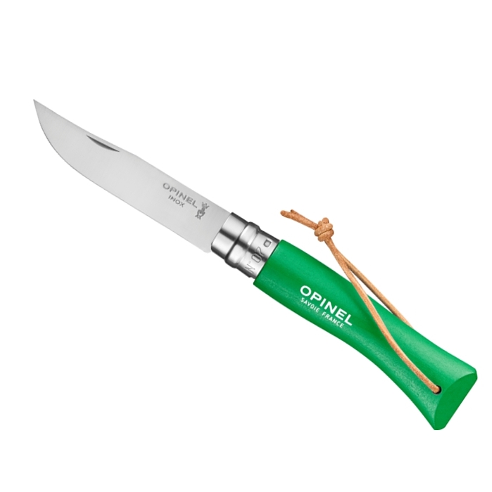 Opinel Nóż Colorama 07 Green rzemień