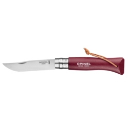 Opinel Nóż Colorama 08 Burgundy+ rzemień